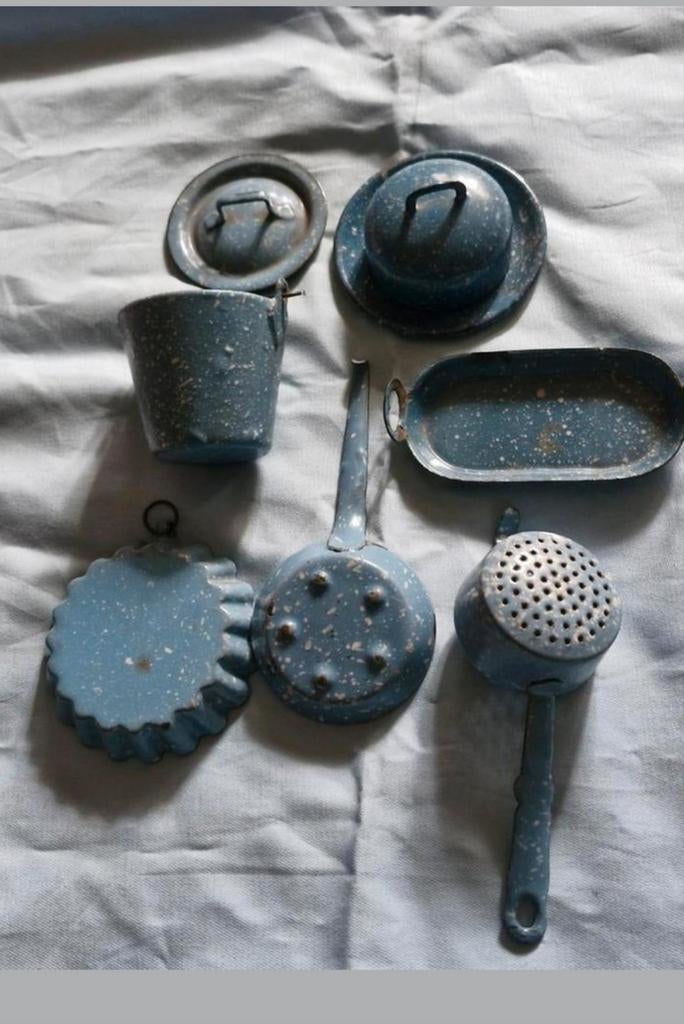 Vintage Poppen Emaille Keuken Set - 1930s, Verzenden