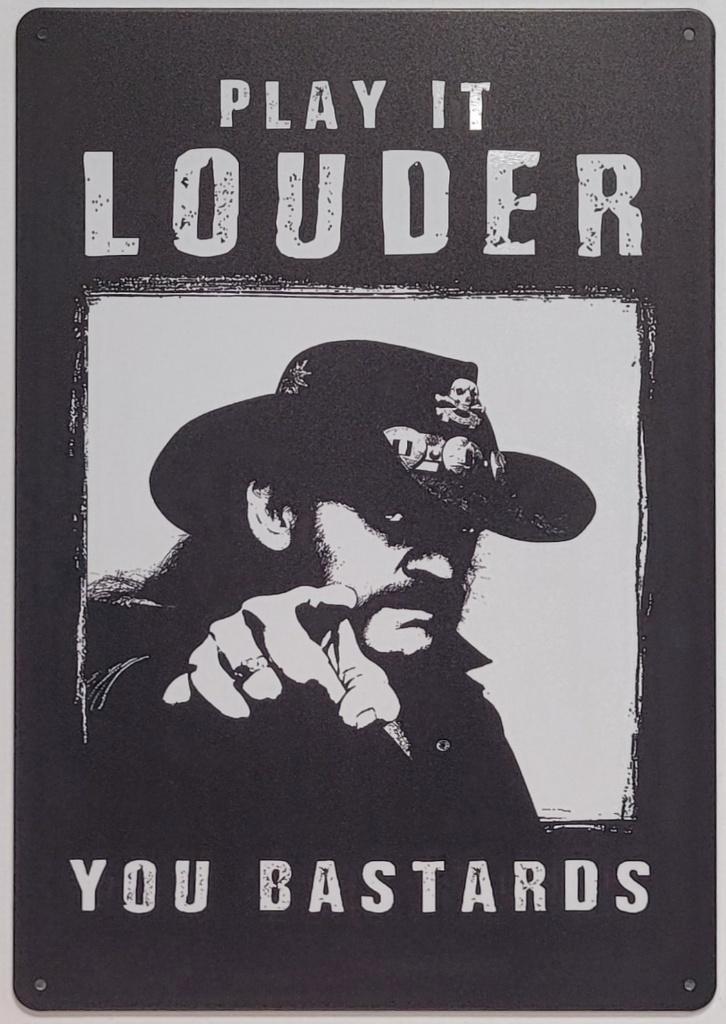 Lemmy Motorhead play it louder reclamebord van metaal deco, Huis en Inrichting, Woonaccessoires | Tekstborden en Spreuken, Nieuw