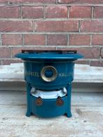 Petroleumstel / oliestel 2 pits petrol blauw emaille, Ophalen of Verzenden