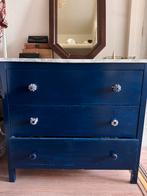 IKEA Ladekast - Blauw met Marmerlook, Ophalen, Gebruikt, Met lade(s), 25 tot 50 cm
