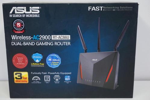 ASUS RT-AC86U AC2900 Dual Band Gaming Router Z.G.A.N in doos, Computers en Software, Routers en Modems, Zo goed als nieuw, Router