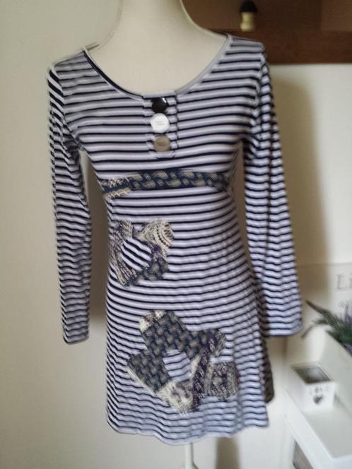 TRENDY long blauw/witte streep stretch shirt mt. M/L - nieuw, Kleding | Dames, T-shirts, Nieuw, Maat 38/40 (M), Overige kleuren