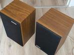 Vintage Sanyo Houtlook Speakers - Notenhout Fineer, Ophalen, Gebruikt, Front, Rear of Stereo speakers, Overige merken
