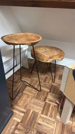 Boomstam bijzettafels, Ophalen, 50 tot 100 cm, Rond, Zo goed als nieuw