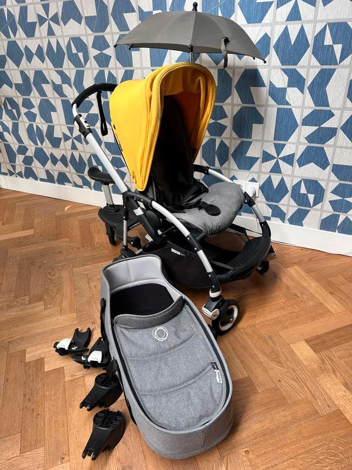 Buggaboo bee 5 compleet (incl reiswieg en meerijdplankje), Kinderen en Baby's, Kinderwagens en Combinaties, Zo goed als nieuw