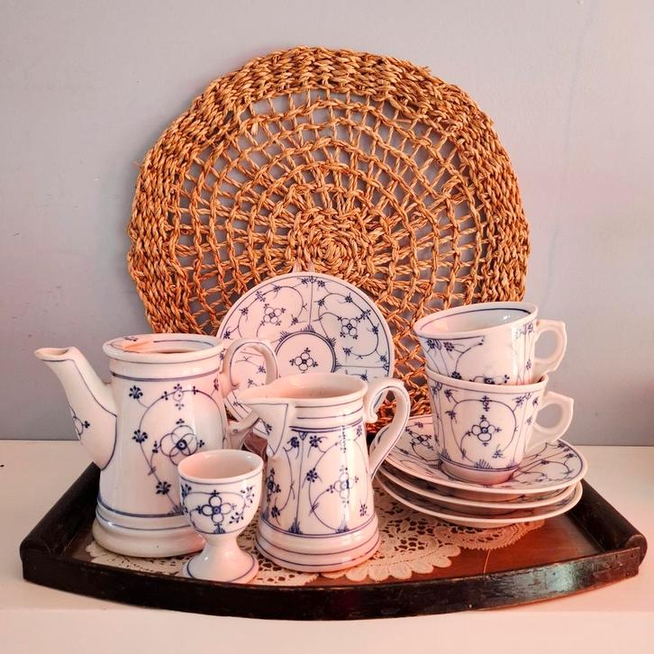 Blau Saks, antiek koffieserviesje, Antiek en Kunst, Antiek | Servies compleet, Ophalen of Verzenden