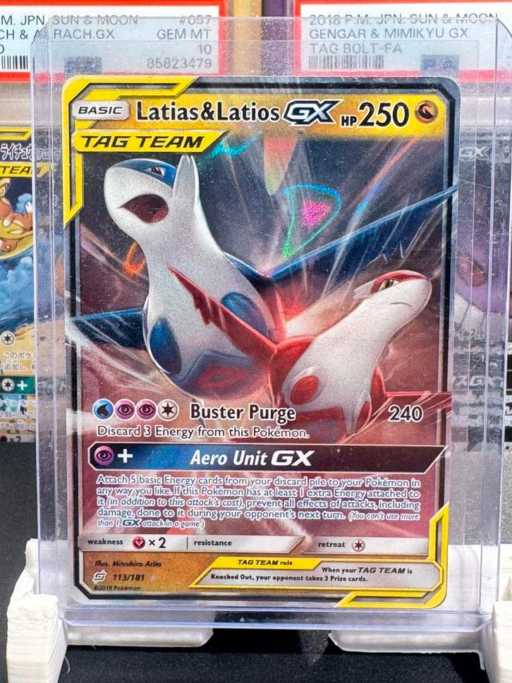 Latias & latios GX tag team Team up, Hobby en Vrije tijd, Verzamelkaartspellen | Pokémon, Zo goed als nieuw, Losse kaart, Foil