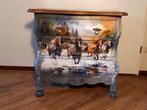 Gepimpt Buikkastje met Paarden, Huis en Inrichting, Kasten | Dressoirs, Gepimpt, Gebruikt, Met lade(s), 25 tot 50 cm