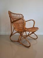 Vintage design Rotan Fauteuil Dirk van Sliedrecht, Gebruikt, Bruin, Vintage, Riet of Rotan