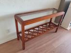 Notenhout sitetable met Glazen Blad, Ophalen, 100 tot 150 cm, Klassiek, Kersenhout