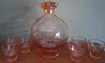 Prachtige antiek roze likeur set, Ophalen of Verzenden