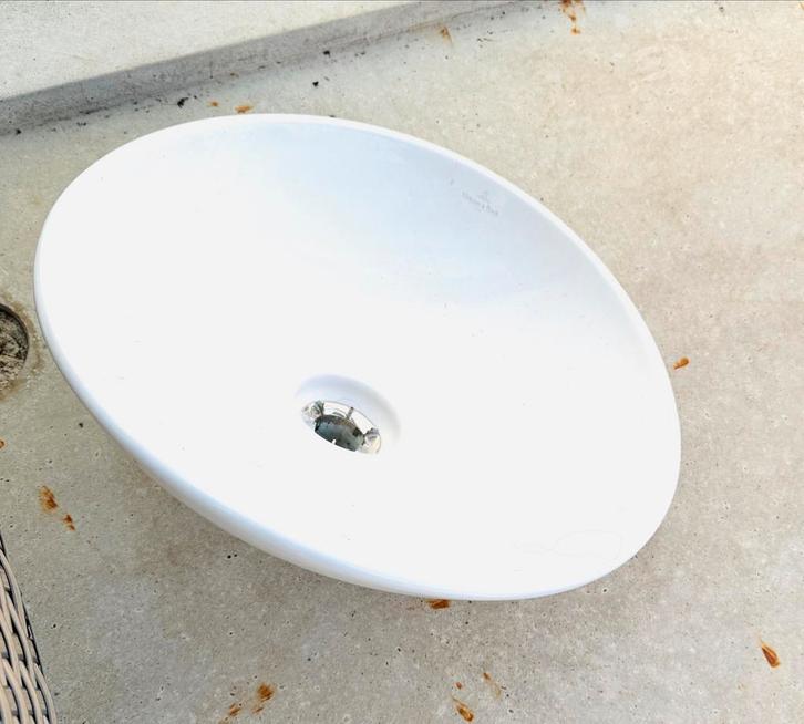 2 x WAS BAK SCHALEN  VILLEROY & Boch + ORIGI KRANEN SET, Doe-het-zelf en Verbouw, Sanitair, Gebruikt, Wastafel, Steen, Ophalen of Verzenden