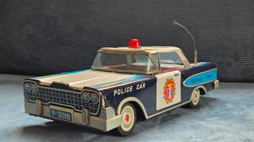 Oud blikken speelgoed Daito Ford Edsel modelauto politie beschikbaar voor biedingen