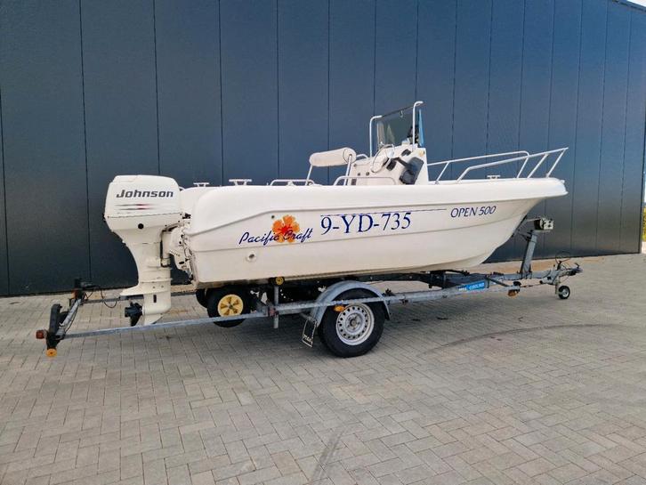 Pacific craft, 50pk EFI 4-takt en Pega trailer console boot, Watersport en Boten, Bootonderdelen, Gebruikt, Tuigage en Masten