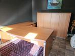 Mooi houten bureau met kasten - Ideaal thuiskantoor, Ophalen of Verzenden, Zo goed als nieuw, Bureau