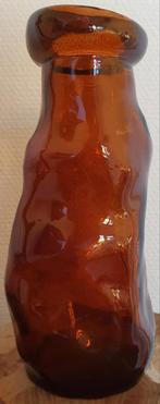 Vaas dik glas bijzonder gaaf zwaar bruin, Overige kleuren, Ophalen of Verzenden, Minder dan 50 cm, Glas