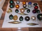 28,gekleurde oude kerstballen van glas met piek., Gebruikt, Ophalen of Verzenden