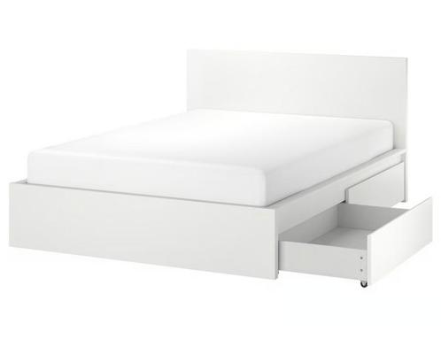 Malm bed inrichting 160x200, met vier lades en lattenbodem, Huis en Inrichting, Slaapkamer | Bedden, Gebruikt, Tweepersoons, 160 cm