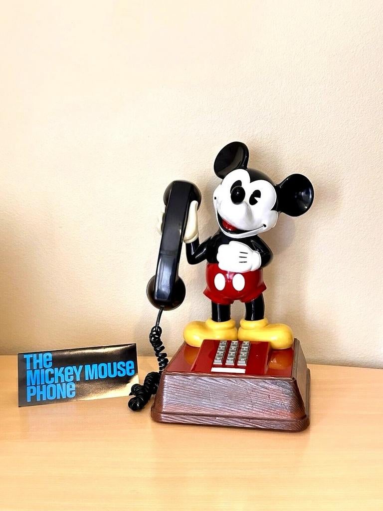 Vintage 1976 Mickey Mouse Telefoon, Ophalen of Verzenden, Gebruikt, 1 handset