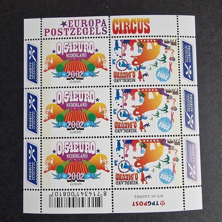 2002 Vel V2099-2100 Europa Circus. Postfris., Postzegels en Munten, Postzegels | Nederland, Postfris, Na 1940, Ophalen of Verzenden