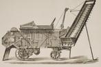 Gecomb. dorsmachine en strolift - Antieke illustratie (1879), Verzenden, Voor 1940, Zo goed als nieuw