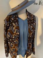 Nieuw jasje colbert Lady Day maat m 38 bruin blauw schitte, Bruin, Nieuw, Ophalen of Verzenden, Jasje