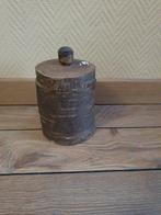 Oude Beuken houten tabakspot, Vintage, Tabaksdoos of Verpakking, Gebruikt, Vintage