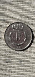 1x Luxemburgse MUNT, een 1 franc uit 1981, Ophalen of Verzenden, Luxemburg, 1 cent, Losse munt