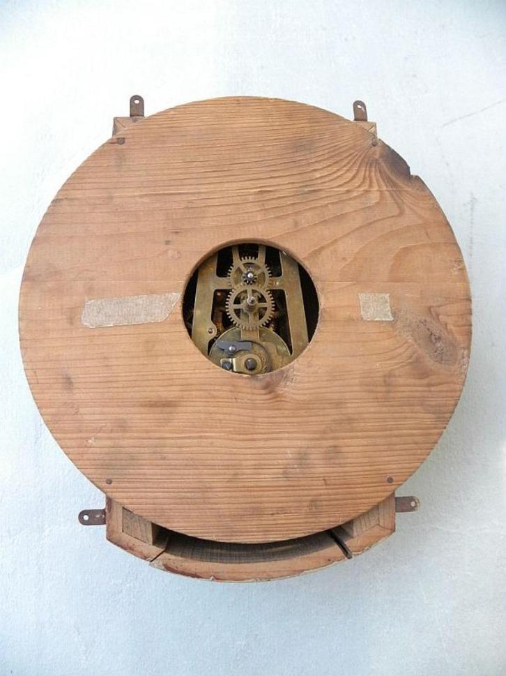 Stationsklok zonder wijzerplaat, wijzers en houten rand, Antiek en Kunst, Antiek | Klokken, Ophalen of Verzenden