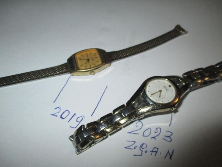2 xseiko,origineel,1x verguld 2019 1x z.g.a.n,2023 m/nota, Sieraden, Tassen en Uiterlijk, Horloges | Dames, Zo goed als nieuw
