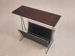 Vintage bijzettafeltje palissander hout met lectuurhouder, Gebruikt, ., Ophalen of Verzenden, .