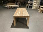 6/8 persoons teak tuintafel 100x240cm (showmodel), Ophalen, Nieuw, Rechthoekig, Teakhout