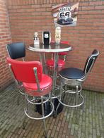 FIFTIES SIXTIES AMERIKAANSE BARKRUKKEN BEL AIR BAR TAFEL, Huis en Inrichting, Barkrukken, Ophalen, 60 tot 90 cm, Met voetsteun