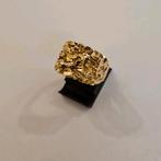 14 karaats gouden Piet Piet ring geelgoud handgemaakt, 18 tot 19, Heer, Ophalen of Verzenden, Zo goed als nieuw