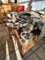 Diverse pannen, verschillende maten, Huis en Inrichting, Keuken | Potten en Pannen, Ophalen, Rvs, Pannenset