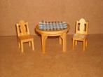 Lundby eethoek tafel, 2 stoelen en tafelkleedje, Verzamelen, Gebruikt, Ophalen of Verzenden
