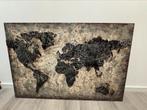 Te koop Metalen 3D schilderij Wereldkaart, Huis en Inrichting, Woonaccessoires | Schilderijen, Tekeningen en Foto's, Ophalen, Zo goed als nieuw