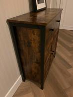 Kast zwart stalen frame met shutter deurtjes en een lade, Huis en Inrichting, Kasten | Ladekasten, Ophalen, 50 tot 100 cm, Zo goed als nieuw