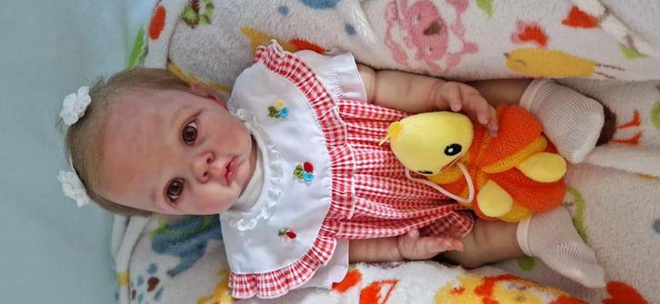 Reborn baby Chrissy van Elly Knoops., Kinderen en Baby's, Speelgoed | Poppen, Zo goed als nieuw, Ophalen of Verzenden