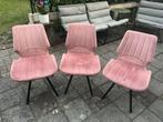 3x Roze Eetkamerstoelen, Huis en Inrichting, Stoelen, Ophalen, Overige kleuren, Drie, Zo goed als nieuw
