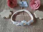 Baby beige haarband met 3 margrietjes 12 cm, Ophalen of Verzenden, Nieuw