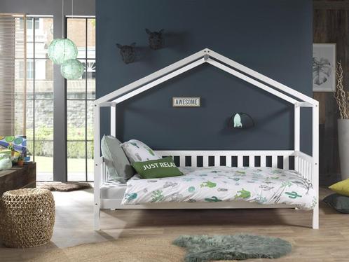 Dallas 3 huisbed - 90x200 - Wit, Kinderen en Baby's, Kinderkamer | Bedden, Nieuw, Ophalen of Verzenden