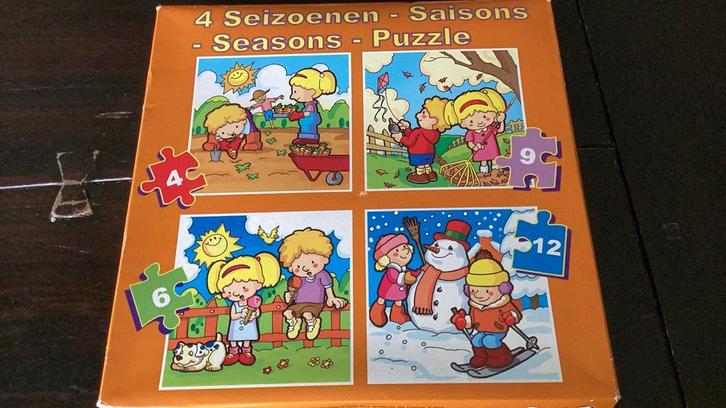 Puzzel: De 4 Jaargetijden, Kinderen en Baby's, Speelgoed | Kinderpuzzels, Gebruikt, 2 tot 4 jaar, 10 tot 50 stukjes, Ophalen of Verzenden