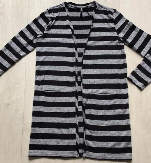 Grijs zwart gestreept vest jean Pascale maat XS, Kleding | Dames, Truien en Vesten, Zo goed als nieuw, Maat 34 (XS) of kleiner