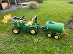 John Deere Trap Trekker met Voorlader & Giertank, Kinderen en Baby's, Ophalen of Verzenden, Gebruikt, Trapvoertuig
