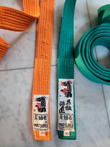 Judo band oranje groen geel of wit  beschikbaar voor biedingen