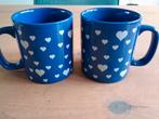 Kiln Craft Staffordshire mokken blauw wit hartjes, Verzenden