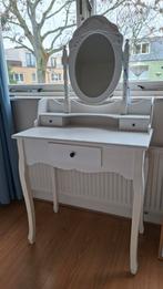 Witte kaptafel met spiegel, Huis en Inrichting, Ophalen, Minder dan 50 cm, Gebruikt, 100 tot 150 cm