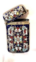 Tondeldoosje bewerkt met emaille., Ophalen of Verzenden