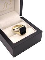 14 Karaat Gouden Heren Zegelring Onyx - Model Stomphoek, Sieraden, Tassen en Uiterlijk, Ringen, Ophalen of Verzenden, Zo goed als nieuw